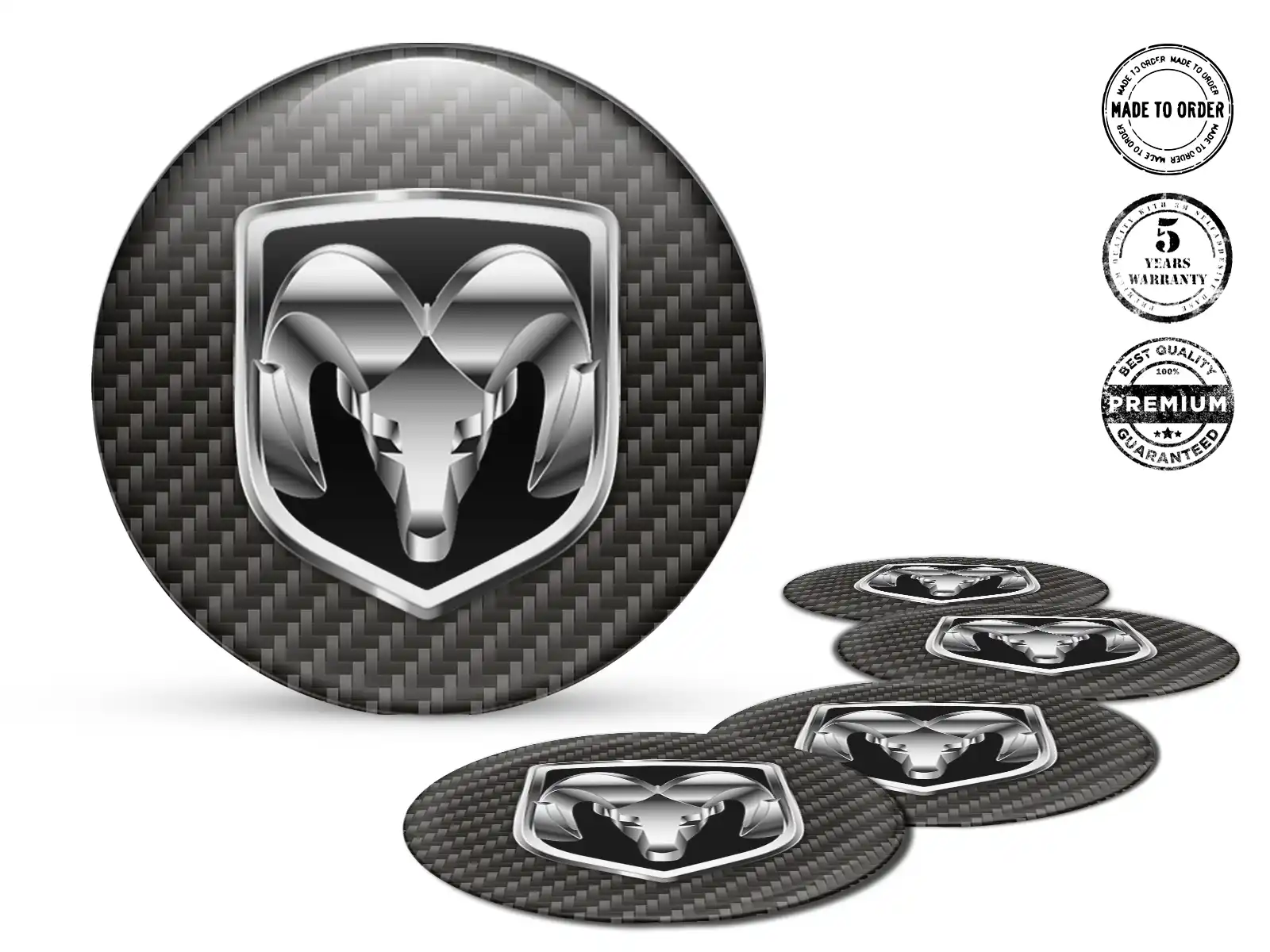 Dodge Radaufkleber Version Gewölbte Harzlabels
